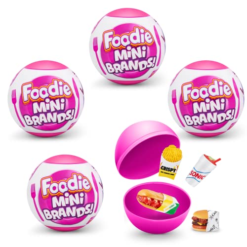 5 Surprise Foodie Mini Brands Überraschungskapsel - Echte Miniaturmarken Sammlerspielzeug (4er Pack) von Mini Brands