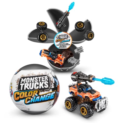 5 Surprise Monster Trucks Series 3 Color Change 2 Pack by ZURU Collectible Racing Battle Surprise Fireable Weapons Action Toys for Boys (2 Pack) von 5 SURPRISE