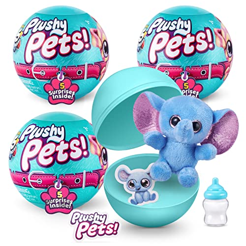 5 Surprise Plushy Pets Series 1 Mystery Collectible Capsule (3 Pack) von 5 SURPRISE