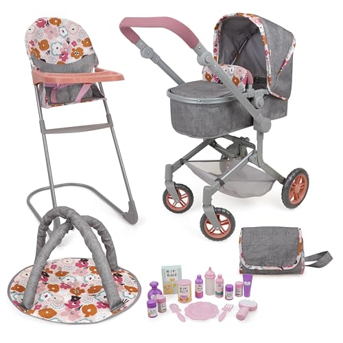 509 Crew 19 Piece City Park Doll Pram n Play Set, Multi Play Doll Pram Stroller, High Chair, Activity Gym, Changing Bag, 15 Piece Accessory, for Dolls 53cm, for Kids Ages 3+ 509 Crew 19 Piece City Park Doll Pram n Play Set, Multi Play Doll Pram Stroller, High Chair, Activity Gym, Changing Bag, 15 Piece Accessory, for Dolls 53cm, for Kids Ages 3+ von 509