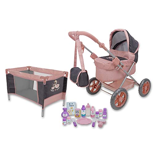 509 Crew Little Swan Puppenkinderwagen, 18-teiliges Kombi-Spiel-Set, ab 3 Jahren von 509