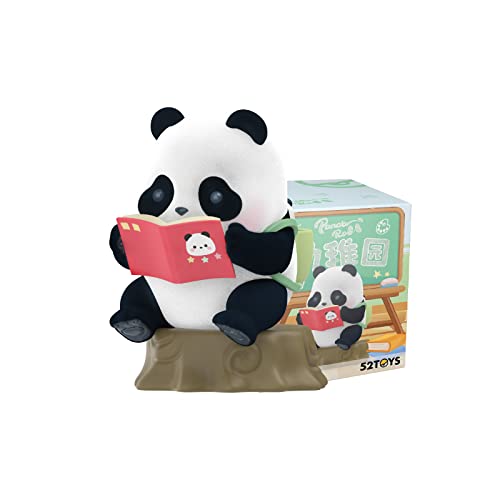 52TOYS Panda-Rolle im Kindergarten, 1 Stück niedliche beliebte Sammlerstück, beflockte Panda-Figuren, Spielzeug, kreatives Panda-Geschenk für Jungen, Mädchen, Weihnachten, Geburtstag, Party, Urlaub von 52TOYS