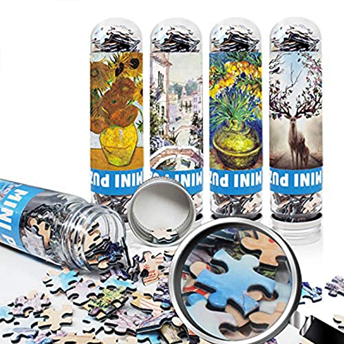 Puzzle 4 Pack (150 Teile pro Pack) Mini-Reagenzglas Puzzle Tragbar Puzzle Erwachsene 15x10 cm Jigsaw Puzzle Kinder Lustiges Puzzle Spiel Jungen und Mädchen Reisen Mini Spielzeug von Gaf Nuncew