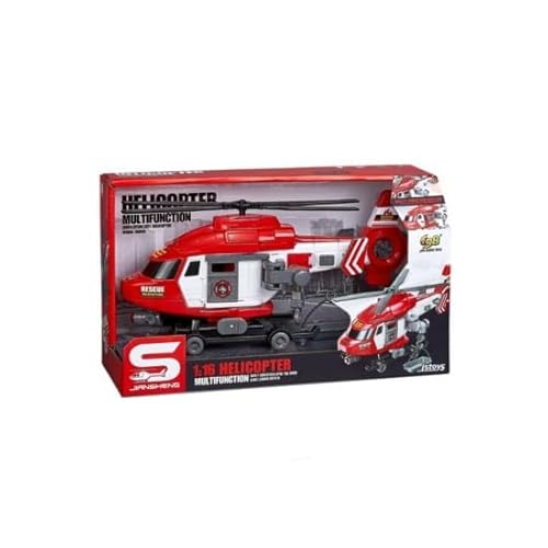 698 JIAN SHENG TOYS JS128A Red Helicopter Toy with Inertia, Sounds, and Lights, 1:16 Scale. von 698 JIAN SHENG TOYS