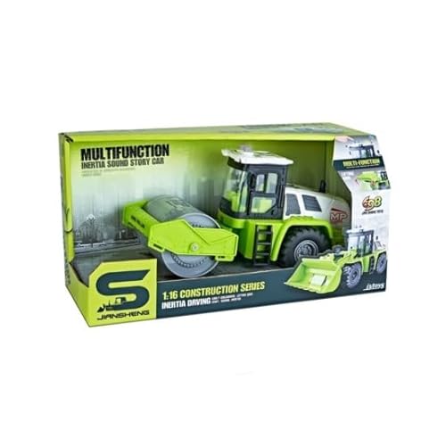 698 JIAN SHENG TOYS JS129B-2 Green Asphalt Compactor Toy with Sounds and Lights, 1:16 Scale. von 698 JIAN SHENG TOYS