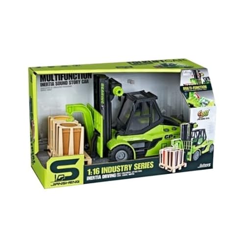 698 JIAN SHENG TOYS JS130A Toy Green Forklift with Friction, Sounds, and Lights, 1:16 Scale, JSTOYS von 698 JIAN SHENG TOYS