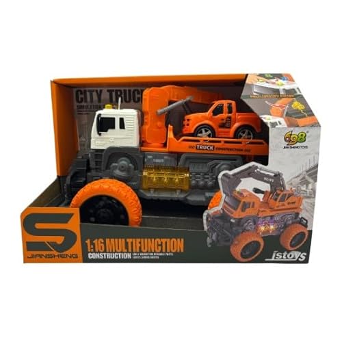 698 JIAN SHENG TOYS Orange Tow Truck with Inertia, Large Wheels, Sounds and Lights, 1:16 Scale, by JSToys von 698 JIAN SHENG TOYS