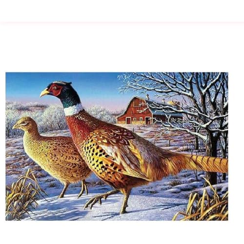 Wooden Jigsaw Puzzle 500 Teile, Tiere Fasan Im Schnee Puzzle Für Erwachsene Lustige Geschenke Farbenfrohes Jigsaw Puzzle Board Für Freunde Familie Kinder von 702