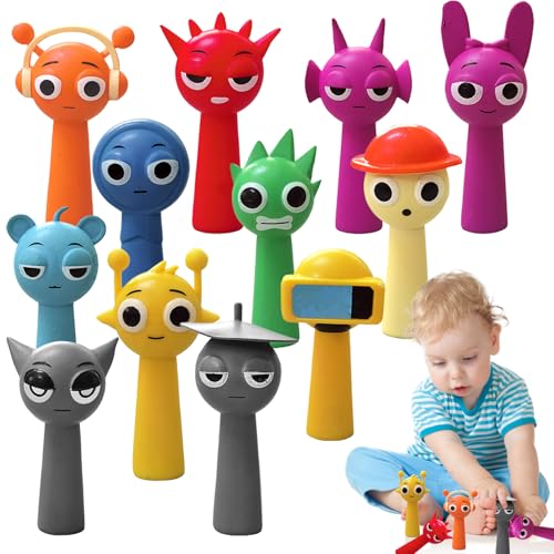 12PCS Sprunki Figuren,Sprunki Toys,Sprunki Spielzeugfiguren Set,Sprunki Charakter Skulptur,Bunte Sprunki Action Figures für Fans,Kinder und Erwachsene,Gamer und Deko Kuscheltier von 71Nmly