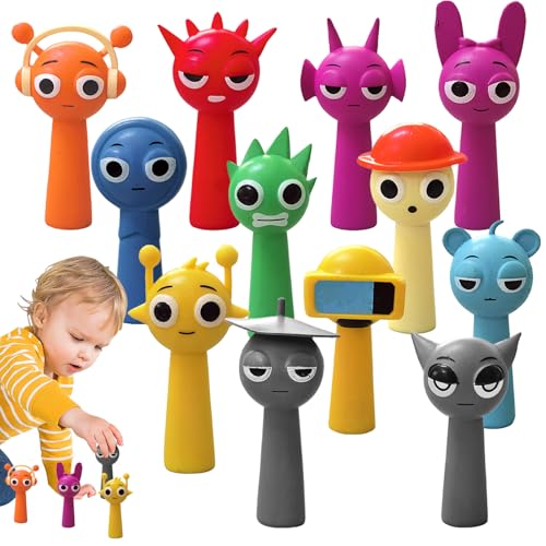 12PCS Sprunki Figuren,Sprunki Toys,Sprunki Spielzeugfiguren Set,Sprunki Charakter Skulptur,Bunte Sprunki Action Figures für Fans,Kinder und Erwachsene,Gamer und Deko Kuscheltier von 71Nmly