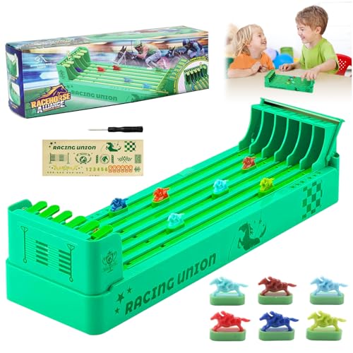 71Nmly Horse Racing Game,Pferderennen Spiel Elektrisch,Tabletop Horse Racing Spiele,mit 6 Pferde Brettspiele für Familienspiel,Partyartikel,Erwachsene und Kinder,Mini Portable Table Games von 71Nmly