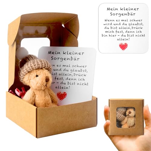 Teddybär Klein Pocket Hug Deutsch Mini Stofftiere Kleiner Steiff Teddy Mit Karte & Geschenkbox Klein Positive Ggeschenke für Geburtstag Weihnachtsfeier Lieferunge Kollegen Freundin Geschenk (Braun) Teddybär Klein Pocket Hug Deutsch Mini Stofftiere Kleiner Steiff Teddy Mit Karte & Geschenkbox Klein Positive Ggeschenke für Geburtstag Weihnachtsfeier Lieferunge Kollegen Freundin Geschenk (Braun) von 71Nmly