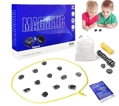 Hochwertiges magnetisches Schachspiel, magnetisches Schach, Multiplayer-Magnet-Brettspiel, Familien-Brettspiel-Set – tragbares Schachbrett, Partyzubehör für Zuhause (blau) von 75F