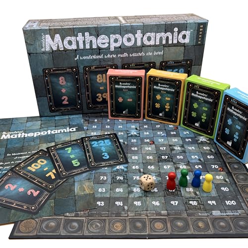 Mathepotamia: Mathe-Brettspiel für Kinder 5-10 Jahre | 3-in-1 Rechenspiel mit 4 Stufen, Lernkarten & Multiplikationsbrett | Rechnen, Kopfrechnen, Einmaleins 1x1 üben | Grundschule Geschenkidee von 8wonders