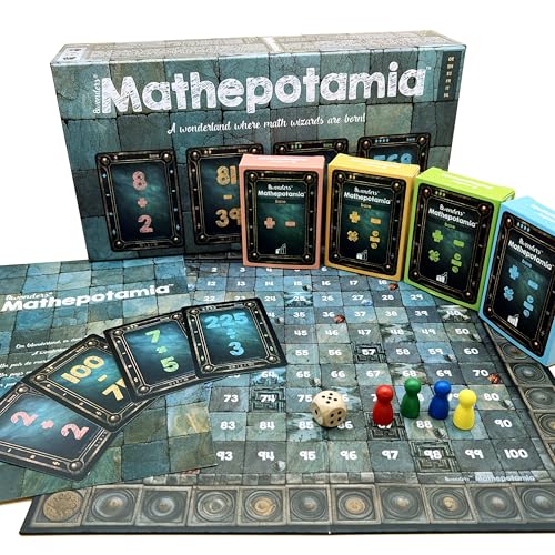 Mathepotamia: Mathe-Brettspiel für Kinder 5-10 Jahre | 3-in-1 Rechenspiel mit 4 Stufen, Lernkarten & Multiplikationsbrett | Rechnen, Kopfrechnen, Einmaleins 1x1 üben | Grundschule Geschenkidee von 8wonders