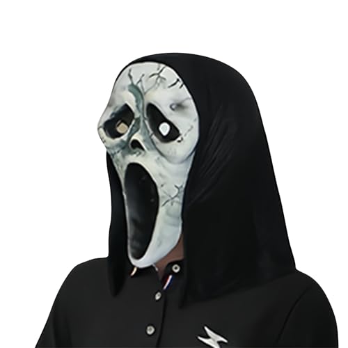 95sCloud-1 Halloween Ghostface Gruselige Maske Geist Scream Gesichtsmaske Horrorfilm Maske Schrei Party Maske Adult Ghost Face Mask Scary Halloween Cosplay Requisite für Party, Fasching, Hallowee (H) von 95sCloud-1