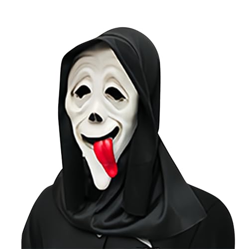 95sCloud-1 Halloween Ghostface Gruselige Maske Geist Scream Gesichtsmaske Horrorfilm Maske Schrei Party Maske Adult Ghost Face Mask Scary Halloween Cosplay Requisite für Party, Fasching, Hallowee (C) von 95sCloud-1