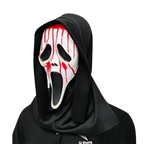 95sCloud-1 Halloween Ghostface Gruselige Maske Geist Scream Gesichtsmaske Horrorfilm Maske Schrei Party Maske Adult Ghost Face Mask Scary Halloween Cosplay Requisite für Party, Fasching, Hallowee (B) von 95sCloud-1