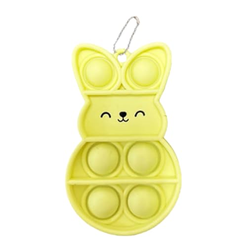 Pop Push It Fidget Toy, Mini Kaninchen Schlüsselbund Toys, Anti Stress Sensorik Pop Figetttoys Spielzeug mit Schlüsselanhänger, Bubble Finger Toys Autismus for ADHS Squeeze Toys Ostern Geschenk (D) von 95sCloud-1