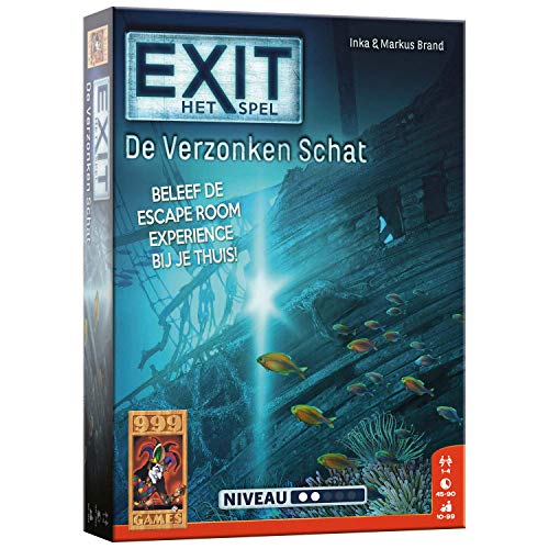 999 Games - EXIT - Der versunkene Schatz Brecher - ab 10 Jahren - Nominiert für Spielzeug des Jahres 2018, Inka & Markus Marke - Echtzeit,Social Deduction - für 1 bis 4 Spieler - 999-EXI08 von 999 Games