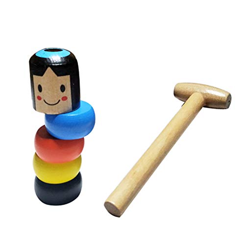 Hölzernes Magisches Spielzeug, Unsterbliche Daruma Toys Kleiner Hölzerner Mann Unzerbrechliches,Japanisches Traditionelles Spielzeug Holz-Mann Magie Spielzeug Geschenk für Kinder von A/A