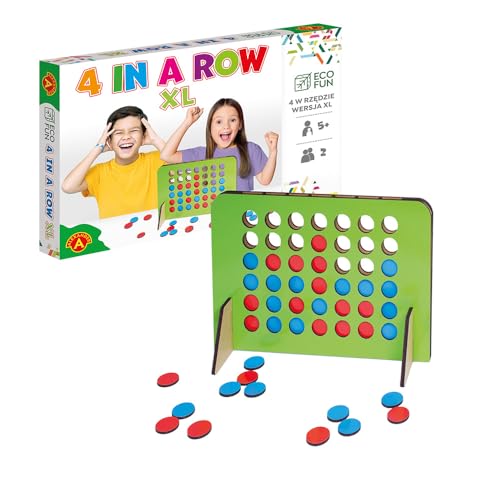 A ALEXANDER - 4 In a Row XL - Gesellschaftsspiel für Kinder - Brettspiel ab 5 Jahren, für 2 Spieler - Strategisches Spiel - Spiel aus Holz von A ALEXANDER