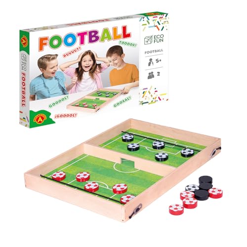 A ALEXANDER - Fußball Brettspiel - Spiel für 2 Personen - Brettspiele ab 5 Jahre, Tischfussball Kinder, Gesellschaftsspiel - aus Holz - 335 x 230 x 28 mm von A ALEXANDER