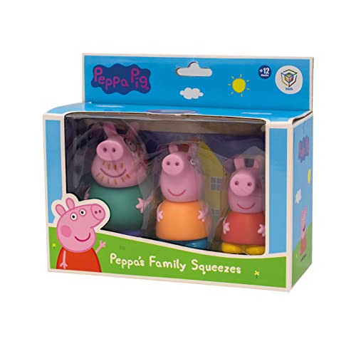 Peppa Wutz Peppa Wutz Badespielzeug-Set, 3 Stück, inkl. Mama, Papa und Peppa (DeQube 919D00046) von DQB DeQUBE