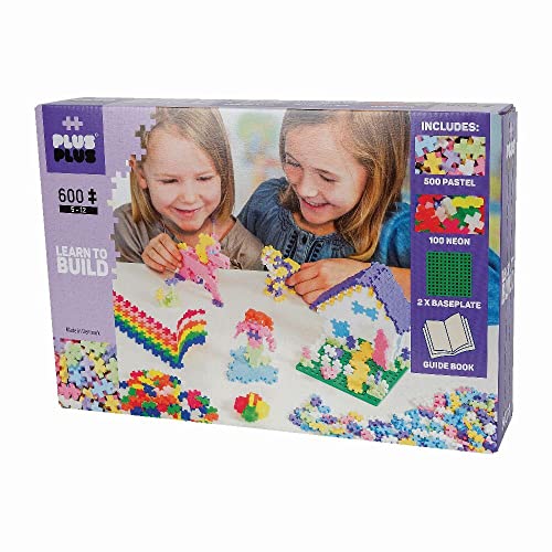 Plus-Plus 5009 Geniales Konstruktionsspielzeug, Learn to Build Pastell, Bausteine-Set, 600 Teile von Plus-Plus