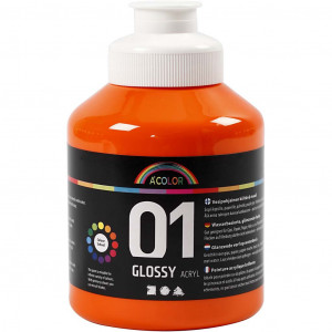 A-Color Acrylfarbe, orange, 01 - glänzend, 500ml von A-color