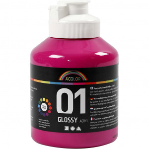 A-Color Acrylfarbe, pink, 01 - glänzend, 500ml von A-color