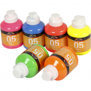 A-Color Acrylfarbe, Neonfarben, 05 - neon, 6x500ml von A-color