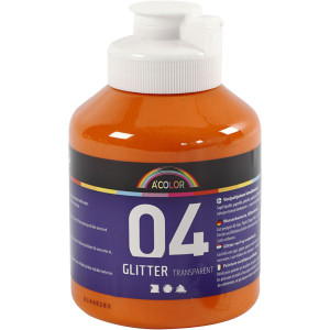 Glitter-Acrylfarbe, Orange, 500ml/ 1 Fl. von A-color