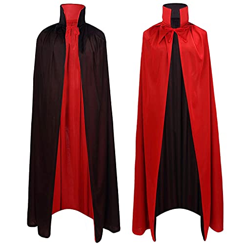 A-SZCXTOP Umhang für Halloween, Vampir, Unisex, wendbar, Stehkragen, Vampir-Hexe, Cape für Weihnachten,Cosplay Party, Kostüme-Mäntel, Erwachsene oder Kinder, 120 cm von A-SZCXTOP