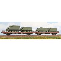 A.C.M.E. AC45190 H0 2-teiliges Güterwagen Set Kgps mit M113 und M577, FS, Ep. IV-V von A.C.M.E.