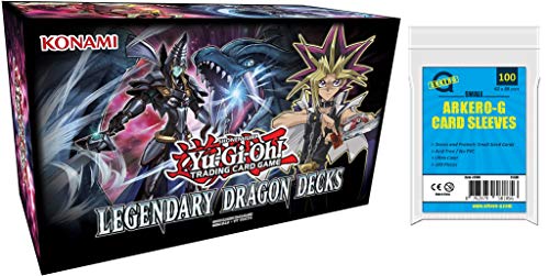 YuGiOh! Legendary Dragon Decks 3 - LEDD | DEUTSCH | Yu-Gi-Oh! Karten NEU | + Arkero-G 100 Small Soft Sleeves japanische Kartenhüllen von ZYZYZK