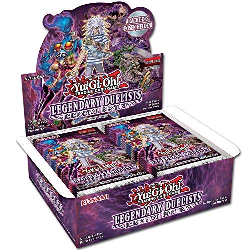 A YuGiOh! Legendary Duelists: Immortal Destiny Booster Display | DEUTSCHE Ausgabe | NEU & OVP | Yu-Gi-Oh Karten | + Arkero-G 100 Small Soft Sleeves von Antec