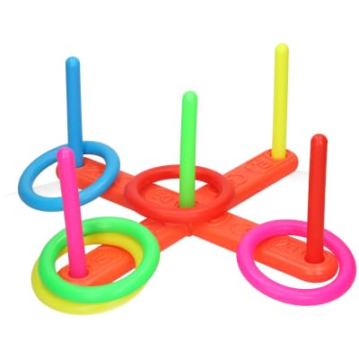 A2Z Ringwurfspiel-Set für Kinder, für drinnen und draußen, lustiges Kunststoff-Quoits, Reifenwurf, Gartenspiel, perfekt für die ganze Familie, aktive Spiele, 4 Stück von A2Z