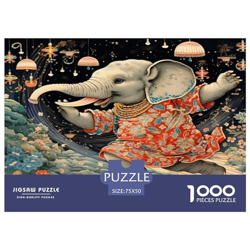 1000 Teile kreatives Puzzle, Blumenkleid-Puzzle, rechteckiges Puzzle, Lernspielzeug, Geschenk für Kinder und Erwachsene, 1000 Teile (75 x 50 cm) von AAHARYA