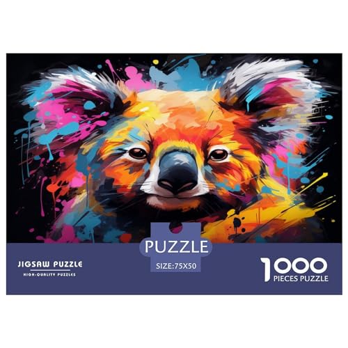 1000 Teile kreatives Puzzle, Koala-Puzzle, rechteckiges Puzzle, Lernspielzeug, Geschenk für Kinder und Erwachsene, 1000 Teile (75 x 50 cm) von AAHARYA