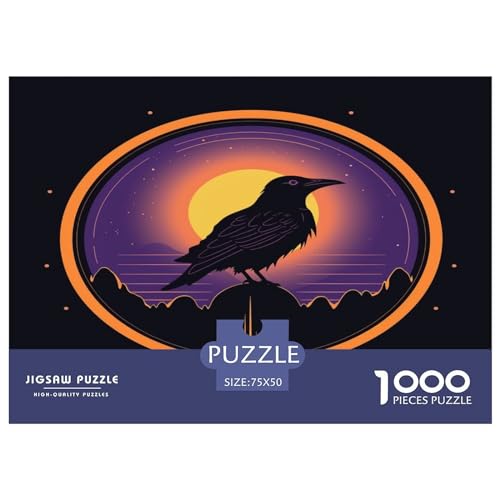 1000 Teile kreatives Puzzle, Krähen-Puzzle, rechteckiges Puzzle, Lernspielzeug, Geschenk für Kinder und Erwachsene, 1000 Teile (75 x 50 cm) von AAHARYA