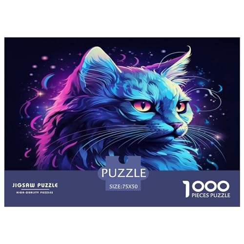 1000-teiliges Puzzle, Katze, für Erwachsene, Kinder, Holzpuzzle, Lernspielzeug, 1000 Teile (75 x 50 cm) von AAHARYA