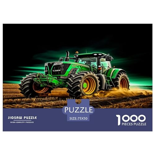 1000-teiliges Puzzle, Traktor-Puzzle für Erwachsene, Holzpuzzle, Lernspiel für Erwachsene, Kind, 1000 Teile (75 x 50 cm) von AAHARYA