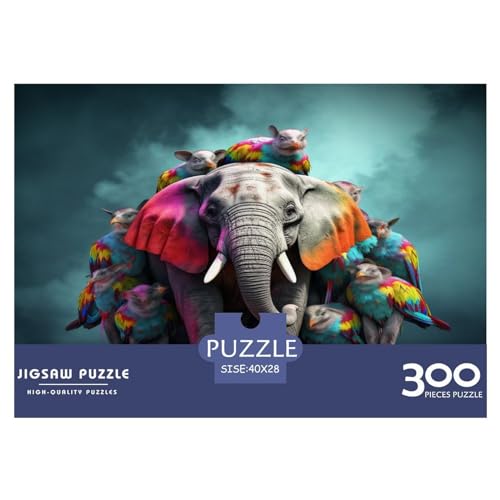 300-teiliges Puzzle, afrikanischer Elefant, für Erwachsene und Kinder, Holzpuzzle, Lernspielzeug, 300 Teile (40 x 28 cm) von AAHARYA