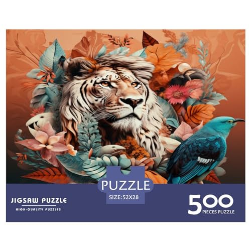 500 Teile Puzzles Tiere_Collage für Erwachsene Kinder Holzpuzzles Lernspielzeug 500 Teile (52x38cm) von AAHARYA