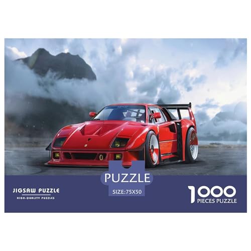Automobile 1000-teiliges Puzzle für Erwachsene, kreatives rechteckiges Ferrari F40-Puzzle, Holzpuzzle, Puzzle-Geschenk für Freunde und Familie, 1000 Teile (75 x 50 cm) von AAHARYA