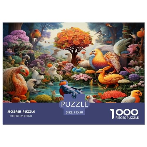 Colorful_Animals_ Puzzles 1000 Teile für Erwachsene, Puzzles für Erwachsene 1000 Teile, Naturpuzzle, Lernspiele, 1000 Teile (75 x 50 cm) von AAHARYA