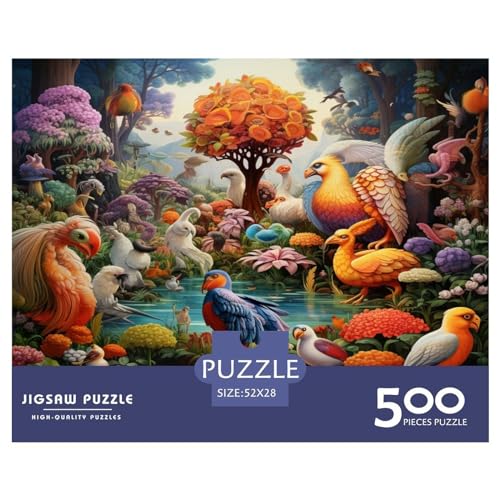 Colorful_Animals_ Puzzles 500 Teile für Erwachsene, Puzzles für Erwachsene 500 Teile, Naturpuzzle, Lernspiele, 500 Teile (52 x 38 cm) von AAHARYA