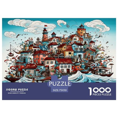 Doodle_Style Puzzles 1000 Teile, Puzzle für Erwachsene, Intellektuelles Spiel, Puzzle-Spielzeug für Erwachsene und Kinder, 1000 Teile (75 x 50 cm) von AAHARYA