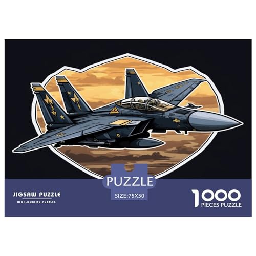 Puzzle Aufkleber für Erwachsene, Fighter_Jet 1000 Teile, Holzpuzzle für Kinder ab 12 Jahren, stimulierendes Spiel, 1000 Teile (75 x 50 cm) von AAHARYA
